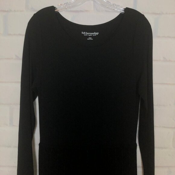 Soft Surroundings Black Palamero Pleated Maxi Dress Size S - Picture 2 of 6